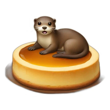 otter on a flan sticker