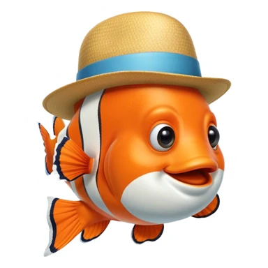 Clownfish with a fedora on sticker
