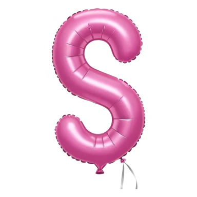 shiny pink balloon number 3 with a string sticker
