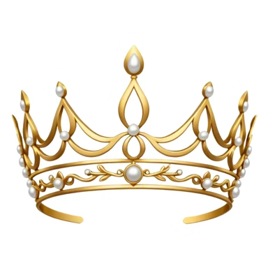 ornate gold tiara with pearls sticker