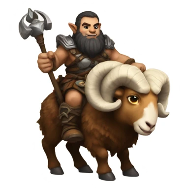 Warcraft dwarf riding a ram sticker