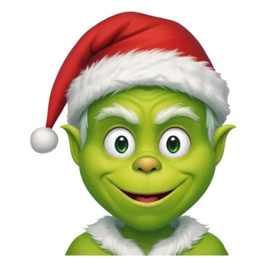 The Grinch with a Santa hat and max sticker