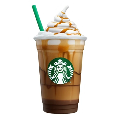 A Starbucks iced coffee with caramel drizzle on the walls and cold foam and deliciousness with a touch of condensation on the cup for added appeal  sticker