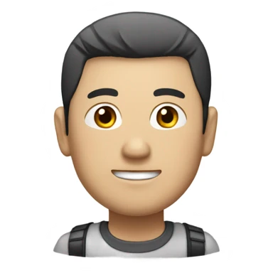 chinese man with a name tag that has text saying james  sticker