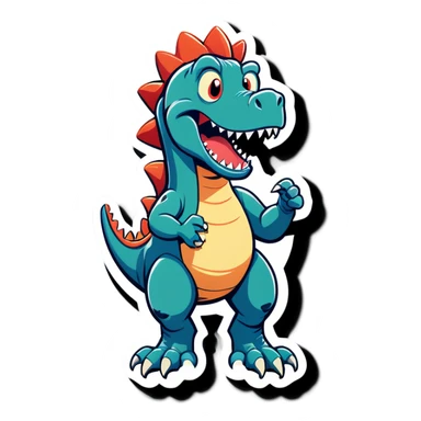 Dino saying Ruh roh  sticker
