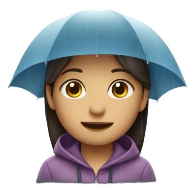 Girl in the rain  sticker