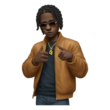 young thug putting his thumbs down  sticker