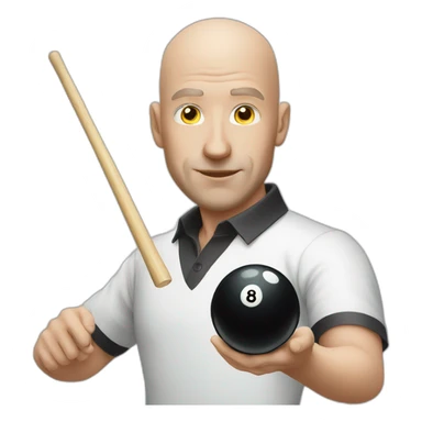 A white bald Man playing 8ball sticker