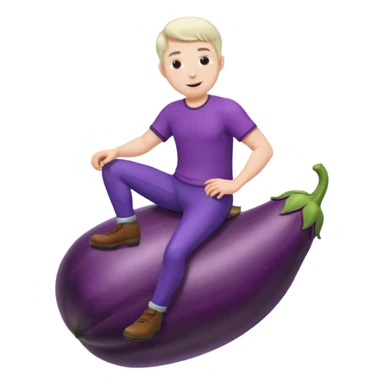 Guy riding eggplant sticker