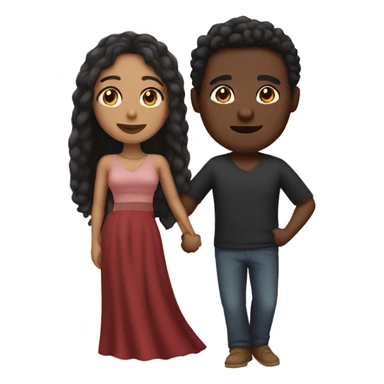Lightskin man with a dark skin woman in love  sticker