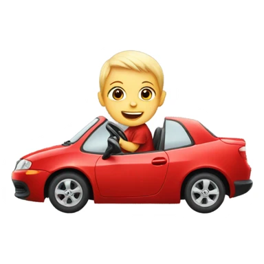 Baby driving red car sticker