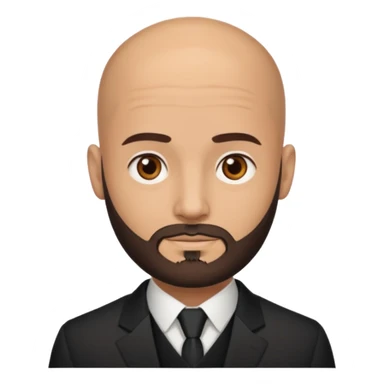 bald headed brown eyes groom with dark beard sticker