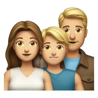 Family;brown-haired-dad,brunette-haired-mother, blond-haired-boy sticker