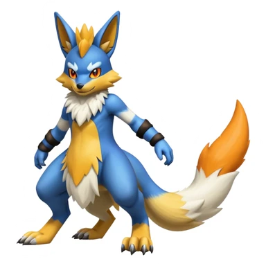 Lucario-Lombax-Renamon-Zeraora-hybrid (Full body) sticker