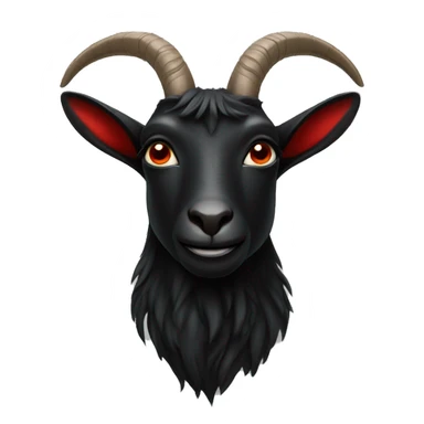 black goat with red details sticker