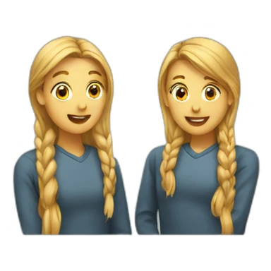 two students discussion sticker