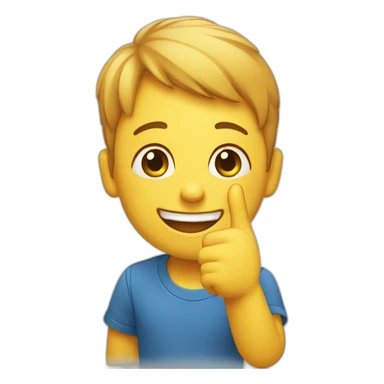 a happy face as emoji, raising an ok with a hand sticker