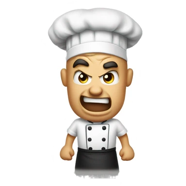 Angry chef yelling sticker