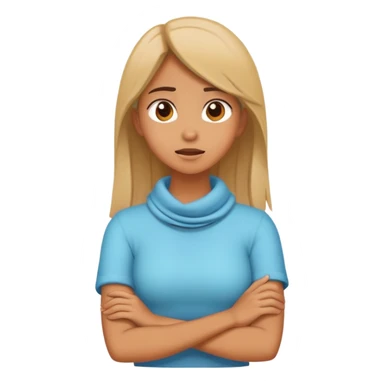 Girl crossing her arms around her neck and crashing out  sticker