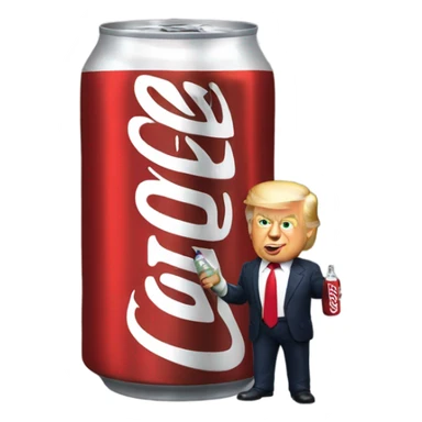 Donald trump with Diet Coke sticker
