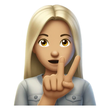 A girl flipping someone off with her middle finger sticker