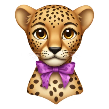 cheetah with a bow sticker