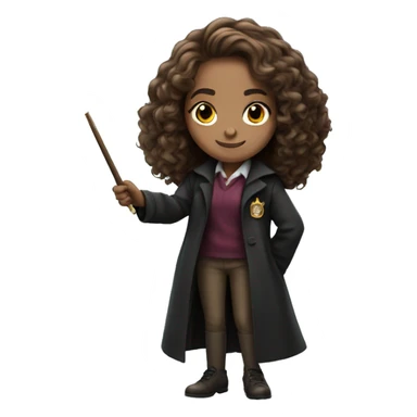 hermione granger with a magic wand sticker