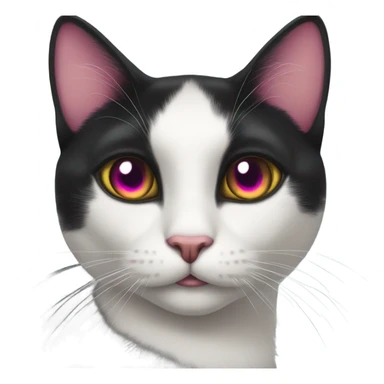 Black cat with hearts in eyes sticker