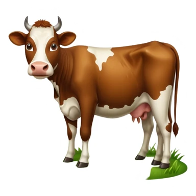 cow eating grass sticker