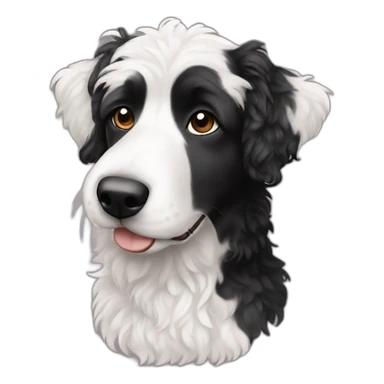 Mostly Black and but some white Aussie doodle sticker