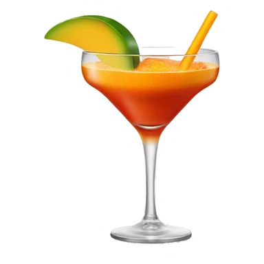 a mango cocktail with a lot of tajin on the rim  sticker