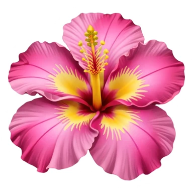 yellow and pink hibiscus flower sticker
