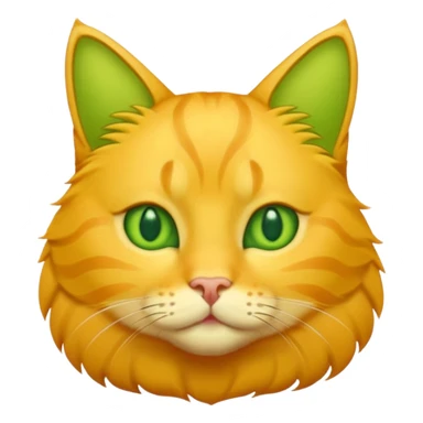 GATO AMARILLO SIN OREJAS VERDES sticker