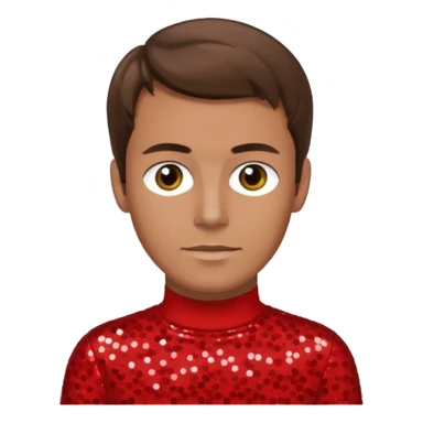 Murray Cook from The Wiggles with brown hair, red sequin skivvy shirt sticker