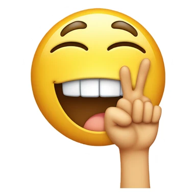 Crying laughing emoji with two middle fingers sticker