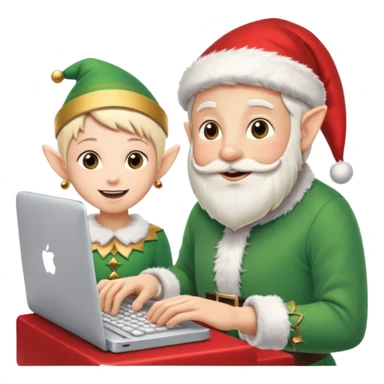 christmas chats - typing - online chats - with santa and a elf sticker