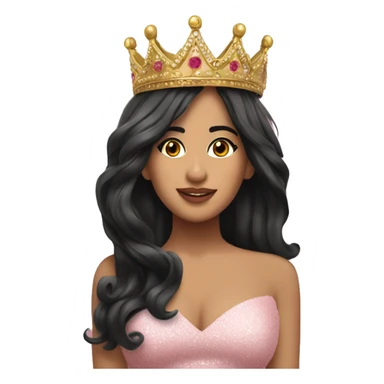 Reina leticia cabello rosa con su corona sticker