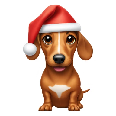 wiener dog wearing christmas hat sticker