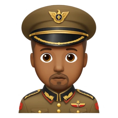 Kanye West inspired emoji wearing vintage German military uniform sticker