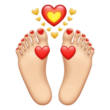 person with heart eyes looking at a pair of feet, showing adoration sticker