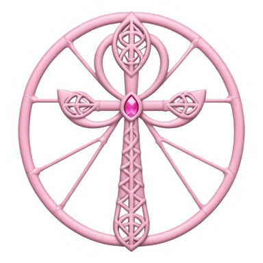 Spiderweb pattern with light pink ankh sticker
