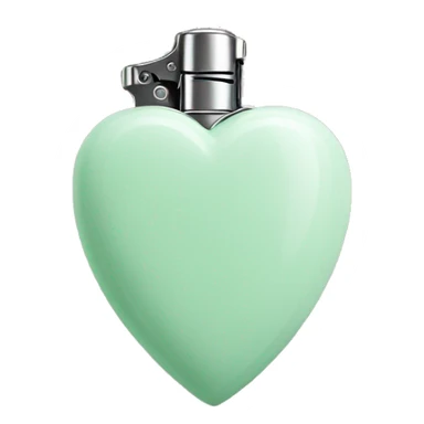 Pastel green heart lighter sticker