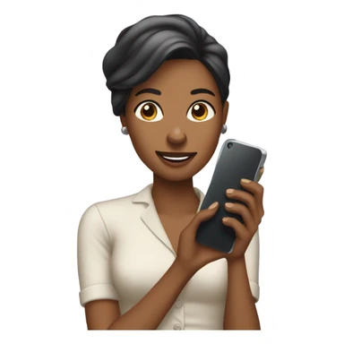 woman talking on the phone and holding another phone in her hand sticker