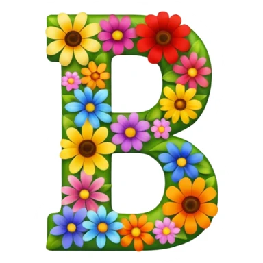 thick prominent number 7 made up almost entirely of assorted bright flowers sticker