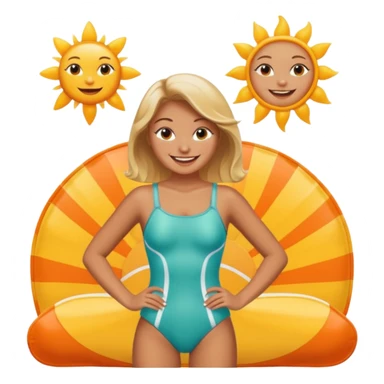Retro swimsuit with girl sticker
