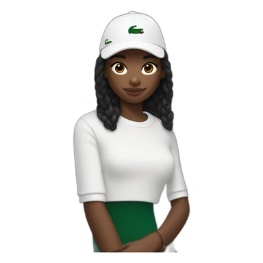 Black girl lacoste beanie with lacoste sticker