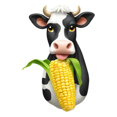 Cow eating corn sticker