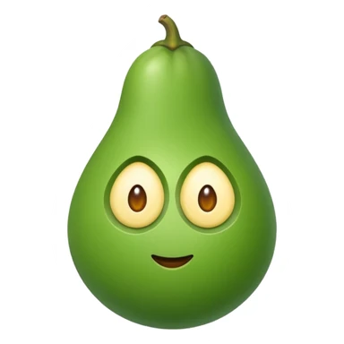 Eine grüne Birne in Herz Form auf der ein Stück Butter schmilzt mit Augen  sticker