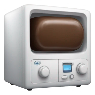 Microwave with a cylindrical chocolate bar inside sticker