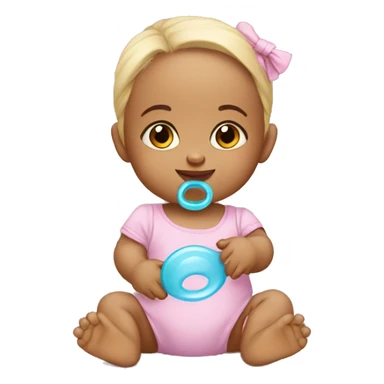 baby girl with pacifier sticker